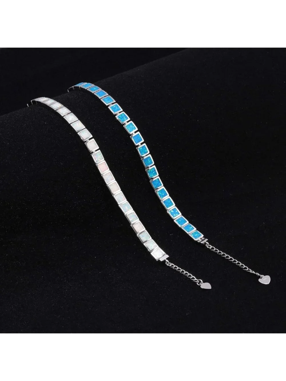 Elegant Fire Opal Tennis Bracelet | 14K White Gold Plated | Women's Gemstone